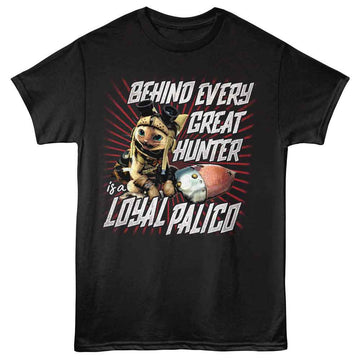 Monster Hunter-Monster Hunter Loyal Palico-Black Adult S/S T-Shirt - Black