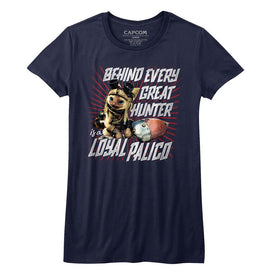 Monster Hunter-Loyal Palico-Navy Ladies S/S T-Shirt - Navy