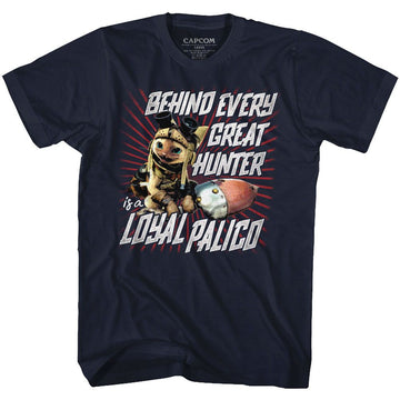 Monster Hunter-Loyal Palico-Navy Adult S/S T-Shirt - Navy