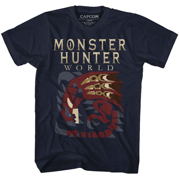 Monster Hunter-Large Dragon-Navy Adult S/S T-Shirt - Navy