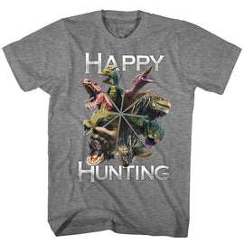 Monster Hunter-Happy Hunting-Graphite Heather Adult S/S T-Shirt - Graphite Heather