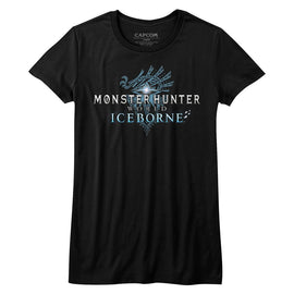 Monster Hunter-Iceborn Logo-Black Ladies S/S T-Shirt - Black