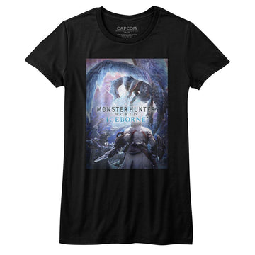 Monster Hunter-Iceborn Keyart-Black Ladies S/S T-Shirt - Black