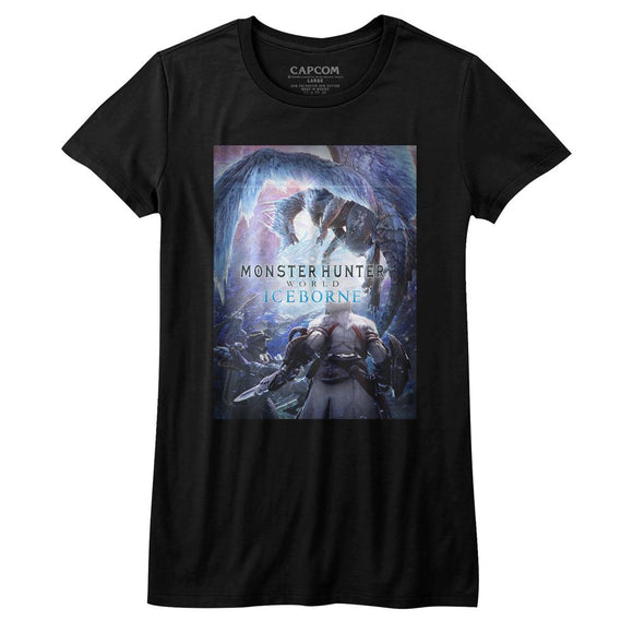 Monster Hunter-Iceborn Keyart-Black Ladies S/S T-Shirt - Black
