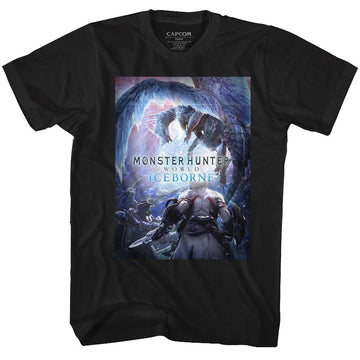 Monster Hunter-Iceborn Keyart-Black Adult S/S T-Shirt - Black
