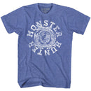 Monster Hunter-Mh Circle White Ink-Royal Heather Adult S/S T-Shirt - Royal Heather
