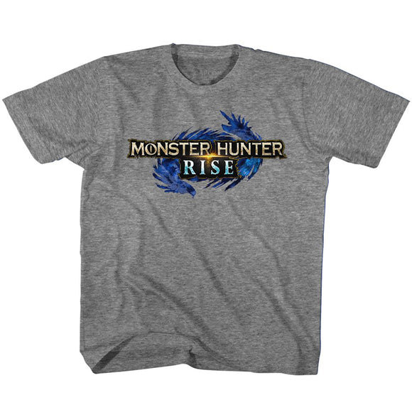 Monster Hunter-Mh Rise Logo-Graphite Heather Youth S/S T-Shirt (7-8) - Graphite Heather