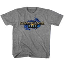 Monster Hunter-Mh Rise Logo-Graphite Heather Youth S/S T-Shirt-Xs (5-6) - Graphite Heather