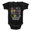 Monster Hunter-Symbols-Black Infant S/S Bodysuit-6M - Black