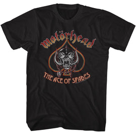 Motorhead-Motorhead Snaggletooth And Spade-Black Adult S/S T-Shirt - Black