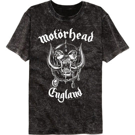 Motorhead-Motorhead England-Mineral Wash Black Adult S/S T-Shirt - Black