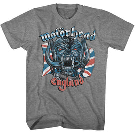 Motorhead-Motorhead Union Jack England-Graphite Heather Adult S/S T-Shirt - Graphite Heather