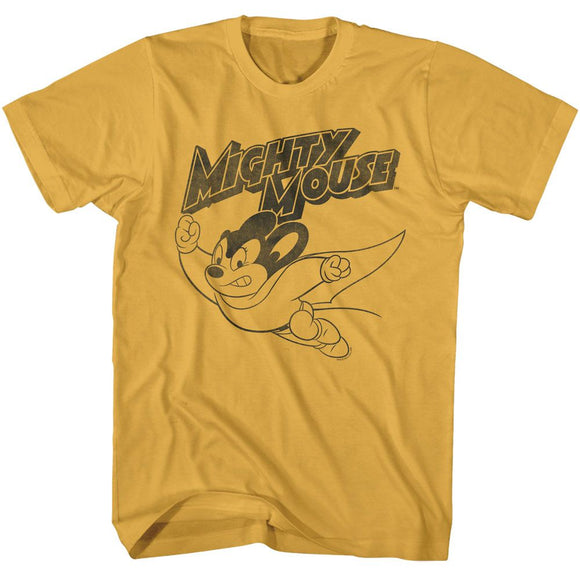 Mighty Mouse-Mighty Mouse Flying-Ginger Adult S/S T-Shirt - Ginger