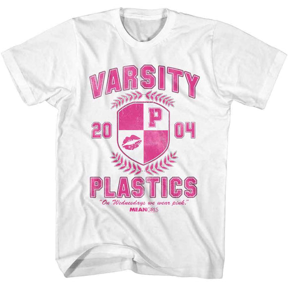 Mean Girls-Mean Girls Varsity Plastics-White Adult S/S T-Shirt - White