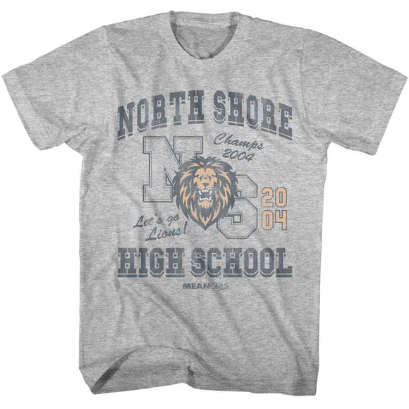 Mean Girls-Mean Girls North Shore High-Gray Heather Adult S/S T-Shirt - Gray Heather