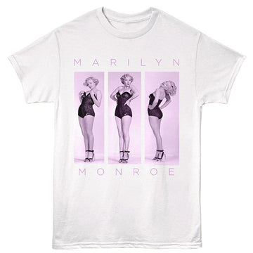 Marilyn Monroe-Marilyn Monroe 3 Pose-White Adult S/S T-Shirt - White