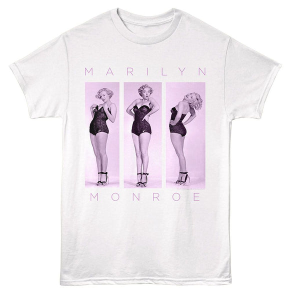Marilyn Monroe-Marilyn Monroe 3 Pose-White Adult S/S T-Shirt - White
