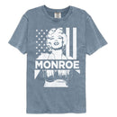 Marilyn Monroe-Marilyn Monroe Flag-Blue Jean Adult S/S Comfort Color T-Shirt - Blue Jean