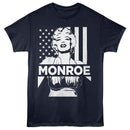 Marilyn Monroe-Marilyn Monroe Flag-Navy Adult S/S T-Shirt - Navy