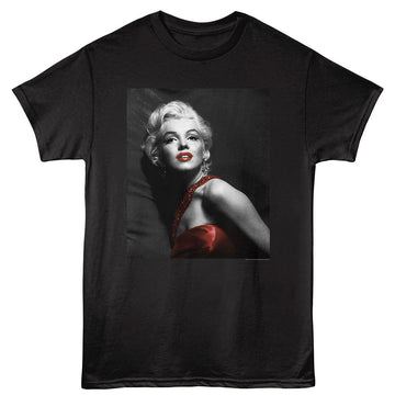 Marilyn Monroe-Marilyn Monroe Bw Iconic Photo-Black Adult S/S T-Shirt - Black