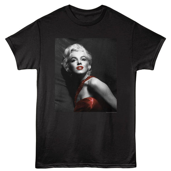 Marilyn Monroe-Marilyn Monroe Bw Iconic Photo-Black Adult S/S T-Shirt - Black