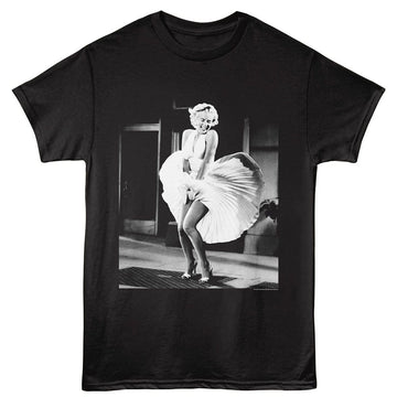 Marilyn Monroe-Marilyn Monroe Bw Dress-Black Adult S/S T-Shirt - Black