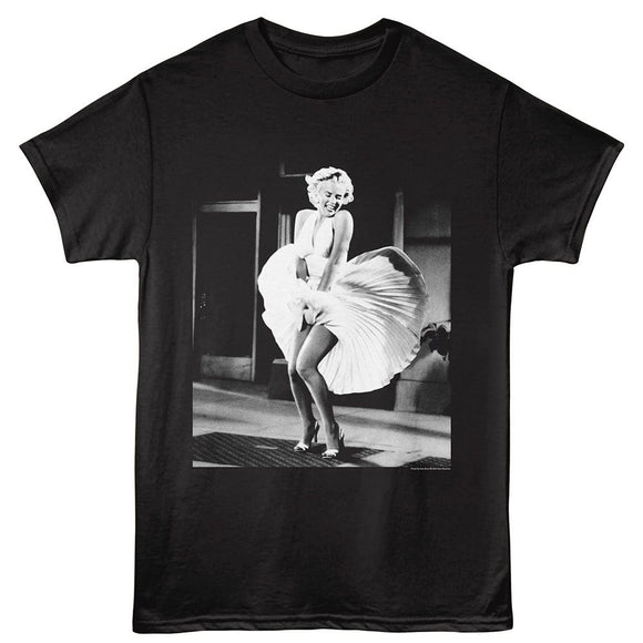 Marilyn Monroe-Marilyn Monroe Bw Dress-Black Adult S/S T-Shirt - Black