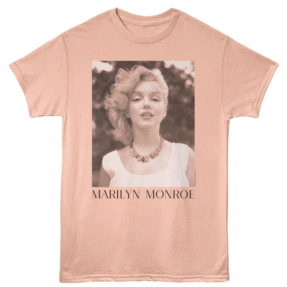 Marilyn Monroe-Marilyn Monroe Windswept-Peach Adult S/S T-Shirt - Peach