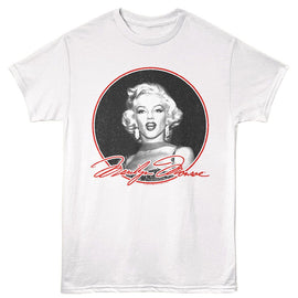 Marilyn Monroe-Marilyn Monroe In Circle-White Adult S/S T-Shirt - White