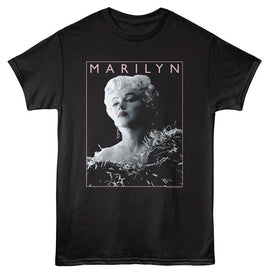 Marilyn Monroe-Marilyn Monroe Feathered Dress-Black Adult S/S T-Shirt - Black
