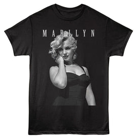 Marilyn Monroe-Marilyn Monroe Swim Suit Stare-Black Adult S/S T-Shirt - Black