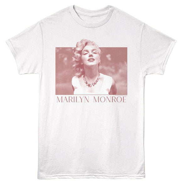 Marilyn Monroe-Marilyn Monroe Simple Box-White Adult S/S T-Shirt - White