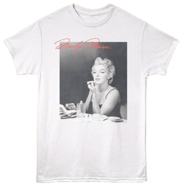 Marilyn Monroe-Marilyn Monroe Makeup Vanity-White Adult S/S T-Shirt - White