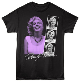 Marilyn Monroe-Marilyn Monroe Photo Strip-Black Adult S/S T-Shirt - Black