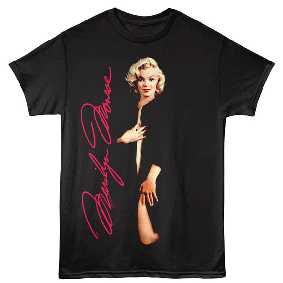 Marilyn Monroe-Marilyn Monroe Sensual-Black Adult S/S T-Shirt - Black