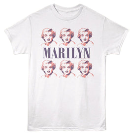 Marilyn Monroe-Marilyn Monroe Repeat-White Adult S/S T-Shirt - White