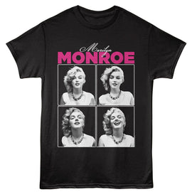 Marilyn Monroe-Marilyn Monroe Multi Photo-Black Adult S/S T-Shirt - Black