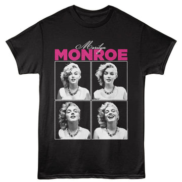 Marilyn Monroe-Marilyn Monroe Multi Photo-Black Adult S/S T-Shirt - Black