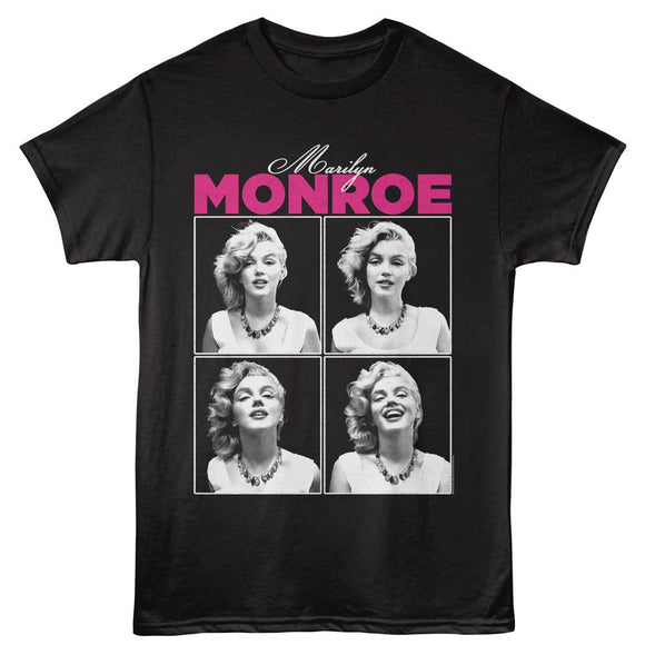 Marilyn Monroe-Marilyn Monroe Multi Photo-Black Adult S/S T-Shirt - Black