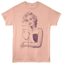 Marilyn Monroe-Marilyn Monroe Fur Snuggle-Peach Adult S/S T-Shirt - Peach