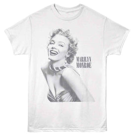 Marilyn Monroe-Marilyn Monroe Smiling-White Adult S/S T-Shirt - White