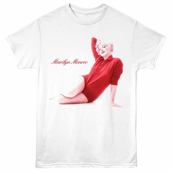 Marilyn Monroe Floor Pose White Adult T-Shirt