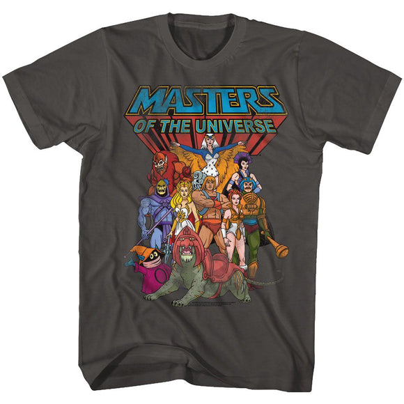 Masters Of The Universe-The Whole Gang-Smoke Adult S/S T-Shirt - Smoke