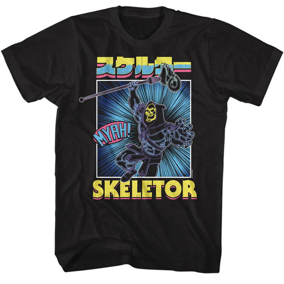 Masters Of The Universe-Motu Skeletor Burst-Black Adult S/S T-Shirt S - Black