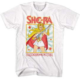 Masters Of The Universe-Motu She Ra Square-White Adult S/S T-Shirt - White