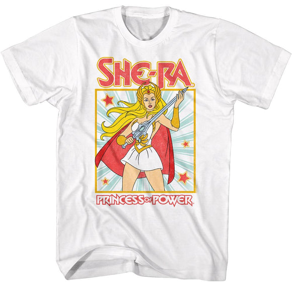 Masters Of The Universe-Motu She Ra Square-White Adult S/S T-Shirt - White