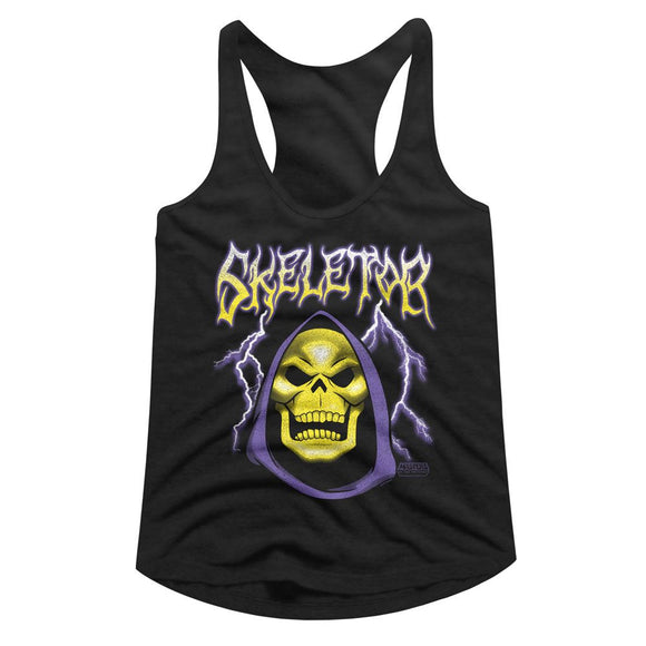 Masters Of The Universe-Motu Skeletor Lightning-Black Ladies Slimfit Racerback-S - Black