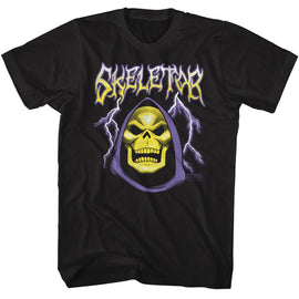 Masters Of The Universe-Motu Skeletor Lightning-Black Adult S/S T-Shirt - Black