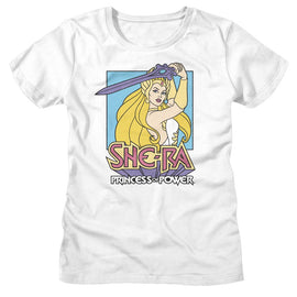 Masters Of The Universe-Motu Pastel Sword-White Ladies S/S T-Shirt - White