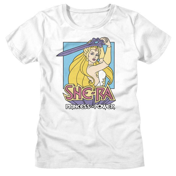 Masters Of The Universe-Motu Pastel Sword-White Ladies S/S T-Shirt - White